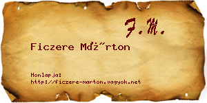Ficzere Márton névjegykártya