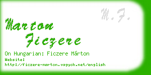 marton ficzere business card