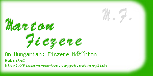 marton ficzere business card
